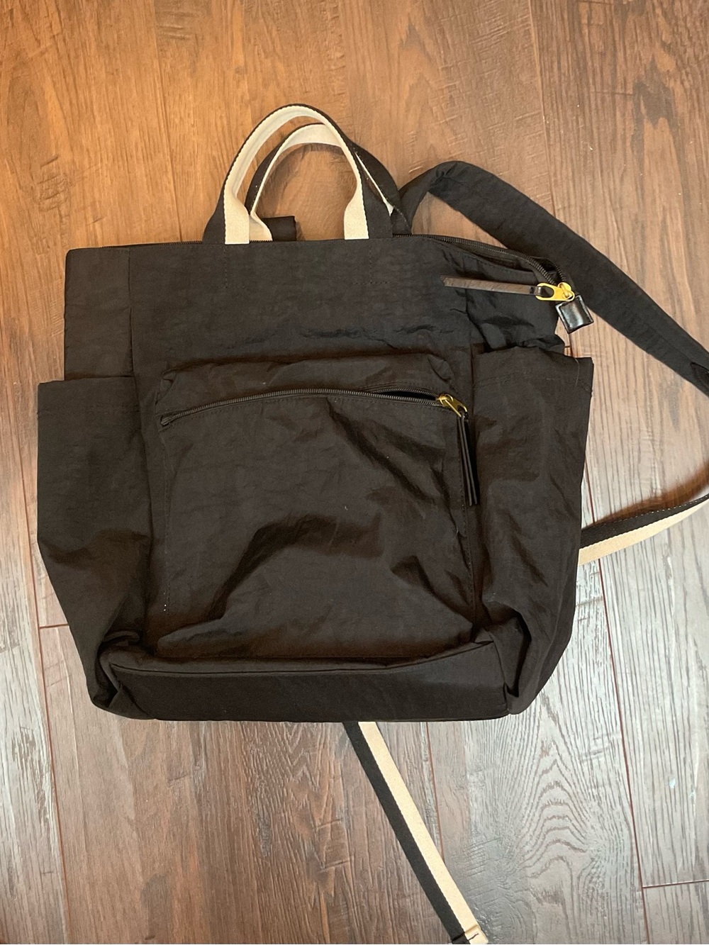 Black Canvas Tote Backpack